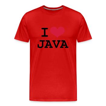 I Love Java - T-shirt bio Premium Homme - rouge - Devant - Damien (186cm)