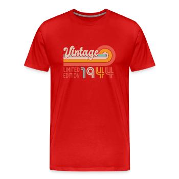 1944 anniversaire Né en 1944 - T-shirt bio Premium Homme - rouge - Devant - Damien (186cm)