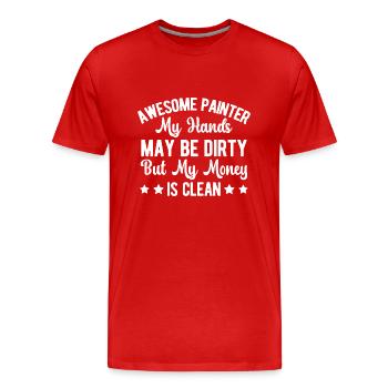 House Painter Hilarious Designs Unique Gifts - Männer Premium Bio T-Shirt - Rot - Vorne - Damien (186cm)