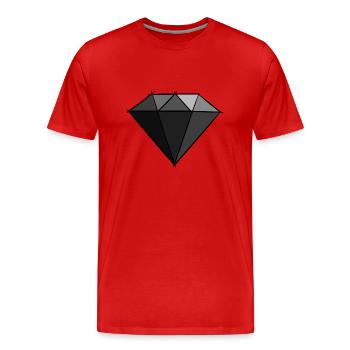 Gemstones: Black Diamond Drawing / Symbol. - Men's Premium Organic T-Shirt - red - Front - Damien (186cm)