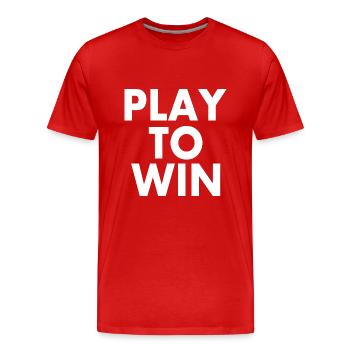 Play to win - Men's Premium Organic T-Shirt - red - Front - Damien (186cm)