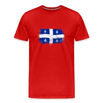 Quebec Flag - Männer Premium Bio T-Shirt - Rot - Vorne - Damien (186cm)