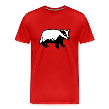 Dachs - Männer Premium Bio T-Shirt - Rot - Vorne - Damien (186cm)
