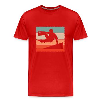 Parkour - Freerunning Design - Männer Premium Bio T-Shirt - Rot - Vorne - Damien (186cm)