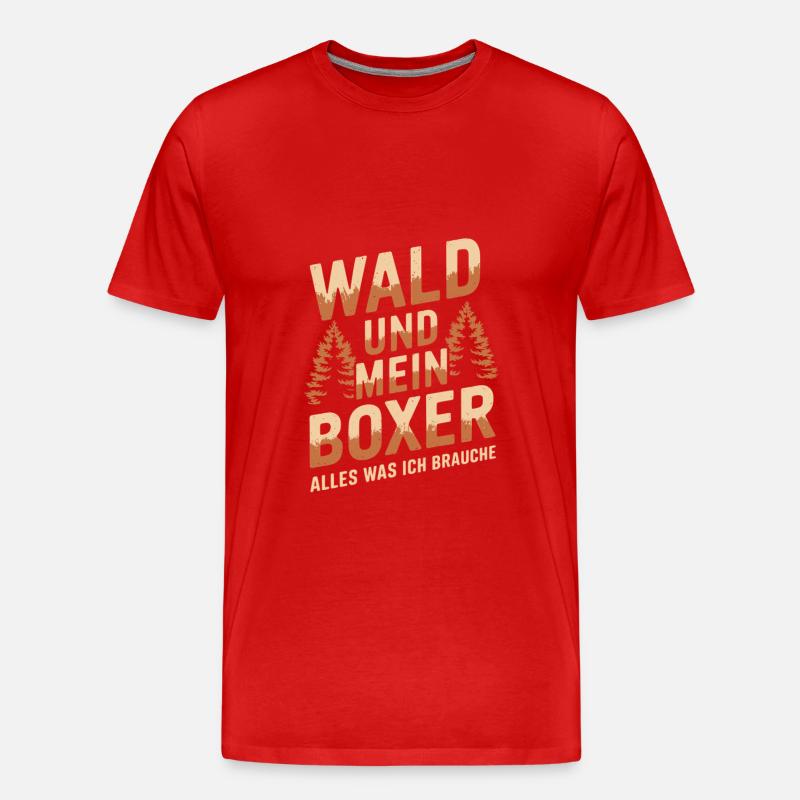 Wald und mein Deutscher Boxer - Männer Premium Bio T-Shirt - Rot