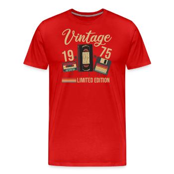 50e anniversaire célébrant les amis - T-shirt bio Premium Homme - rouge - Devant - Damien (186cm)
