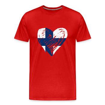 Finnland Herz - Männer Premium Bio T-Shirt - Rot - Vorne - Damien (186cm)