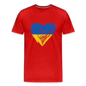 Ukraine Cœur - T-shirt bio Premium Homme - rouge - Devant - Damien (186cm)