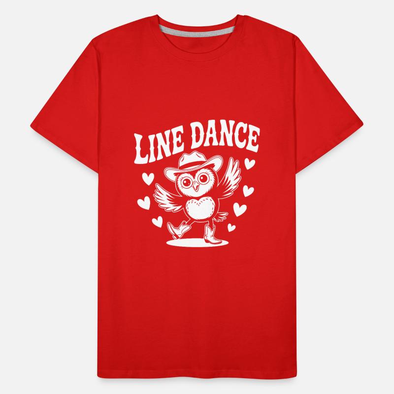 Line Dance Eule lustige Eule mit Stetson und Boots Männer Premium Bio T-Shirt