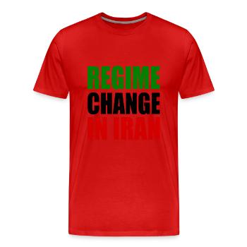 Regime change in iran - Männer Premium Bio T-Shirt - Rot - Vorne - Damien (186cm)