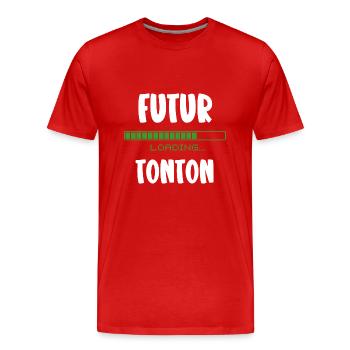 futur tonton - T-shirt bio Premium Homme - rouge - Devant - Damien (186cm)