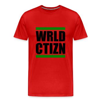 Wrld ctizn - world citizen - Men's Premium Organic T-Shirt - red - Front - Damien (186cm)