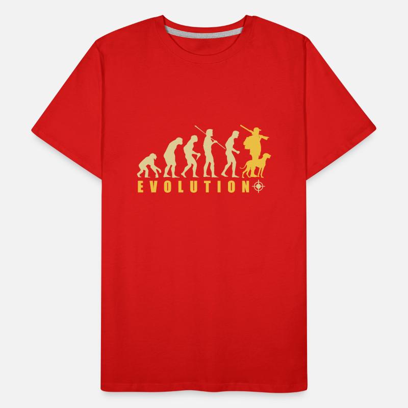 evolution chasseur cadeau chasse drôle T-shirt bio Premium Homme