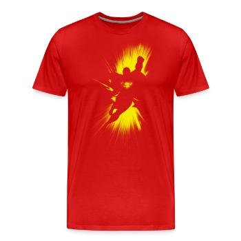 Superman Shadow - Men's Premium Organic T-Shirt - red - Front - Damien (186cm)