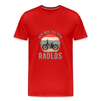Ich Bin Selten Radlos - Fahrrad - Männer Premium Bio T-Shirt - Rot - Vorne - Damien (186cm)