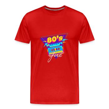 80's| Costume| Bright Colors| Millennials|Humor - Männer Premium Bio T-Shirt - Rot - Vorne - Damien (186cm)