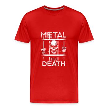 Metal Till Death Groupe de heavy metal Death Metal - T-shirt bio Premium Homme - rouge - Devant - Damien (186cm)