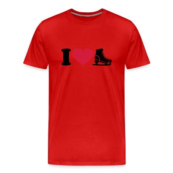 I love Schlittschuh - Männer Premium Bio T-Shirt - Rot - Vorne - Damien (186cm)
