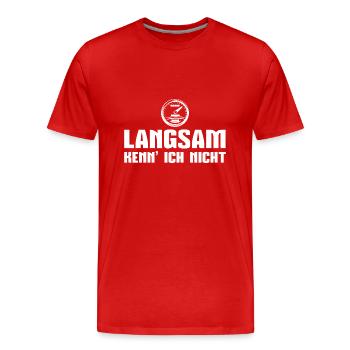 Langsam kenn' ich nicht Tacho Tuner Geschenk - Männer Premium Bio T-Shirt - Rot - Vorne - Damien (186cm)