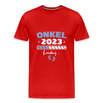 Patenonkel 2023 Werdender Onkel Geschenkidee - Männer Premium Bio T-Shirt - Rot - Vorne - Damien (186cm)