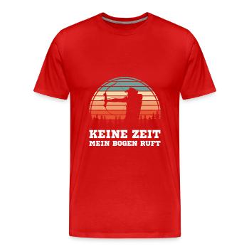 Bogenschießen Der Bogen ruft Bogenschütze - Männer Premium Bio T-Shirt - Rot - Vorne - Damien (186cm)