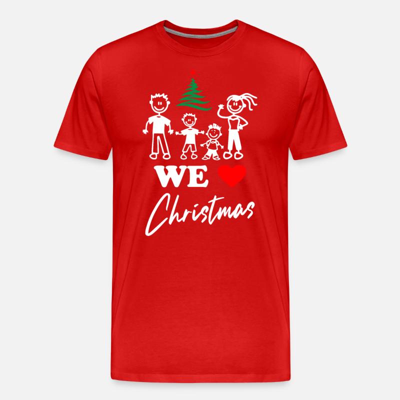 We Love Christmas - Männer Premium Bio T-Shirt - Rot