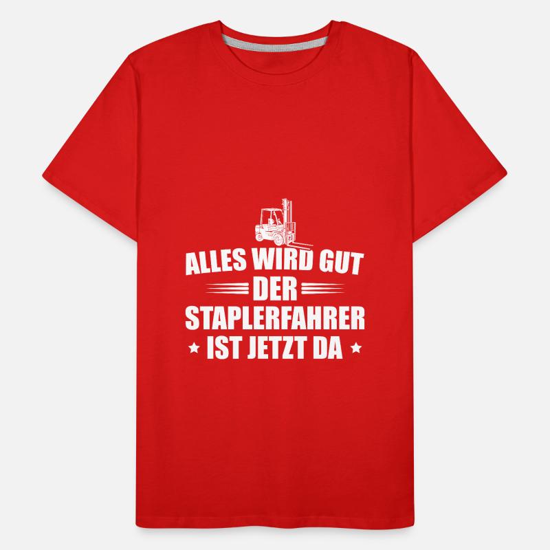 Gabelstapler Lager Staplerfahrer Geschenk Idee Männer Premium Bio T-Shirt