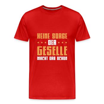 Der Geselle macht das schon - Männer Premium Bio T-Shirt - Rot - Vorne - Damien (186cm)