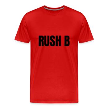 RUSH B - Männer Premium Bio T-Shirt - Rot - Vorne - Damien (186cm)