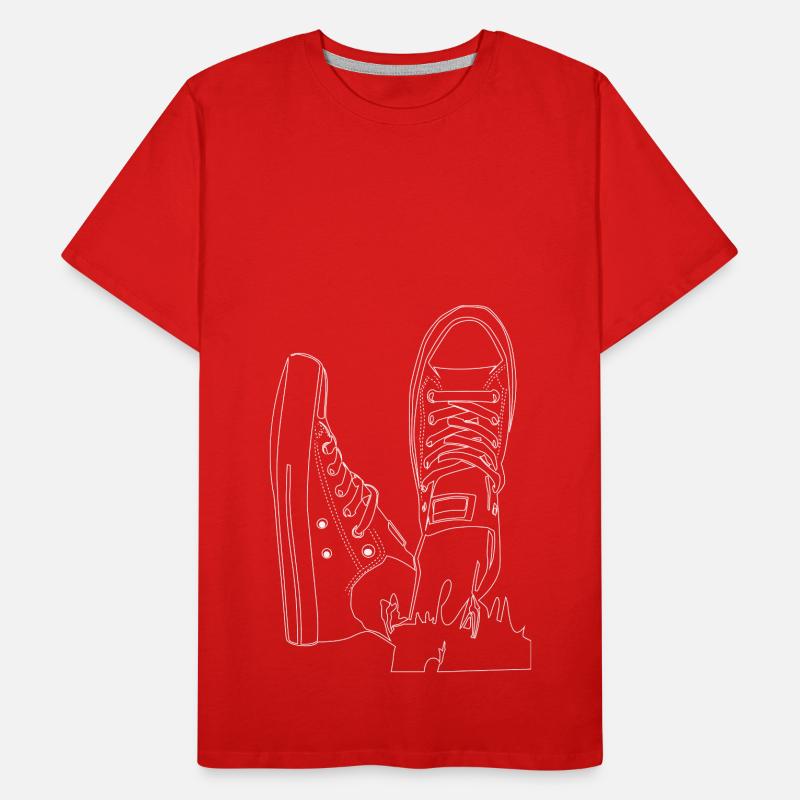 Dessin au trait des baskets décontractées T-shirt bio Premium Homme