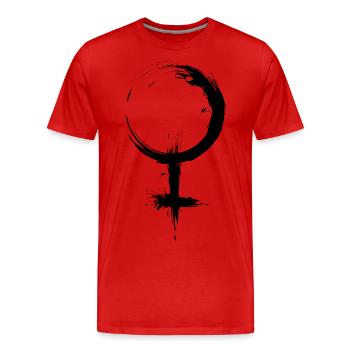 Symbol für Weiblich Symbol Venussymbol weiblich - Männer Premium Bio T-Shirt - Rot - Vorne - Damien (186cm)