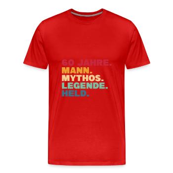 60 Jahre Mann 60 Geburtstag Geschenk - Männer Premium Bio T-Shirt - Rot - Vorne - Damien (186cm)