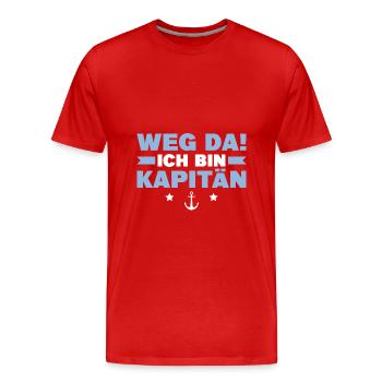 Kapitän Segler Geschenk Bootsfahrer Segeln - Männer Premium Bio T-Shirt - Rot - Vorne - Damien (186cm)
