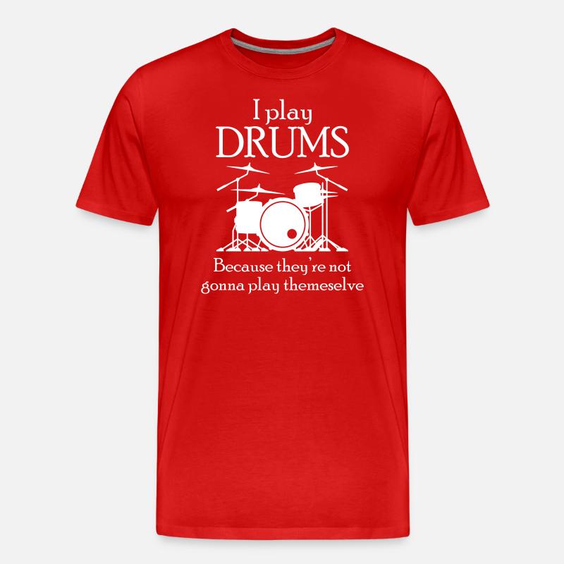 Drums - Männer Premium Bio T-Shirt - Rot