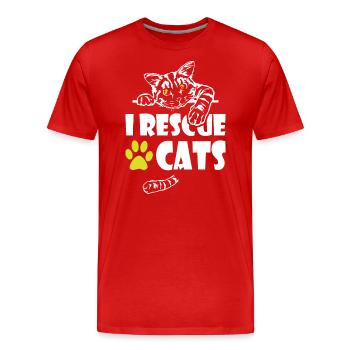 Je sauve des chats - T-shirt bio Premium Homme - rouge - Devant - Damien (186cm)