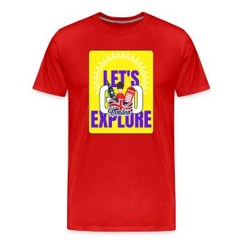 Let's go explore London - For London Lovers - Men's Premium Organic T-Shirt - red - Front - Damien (186cm)