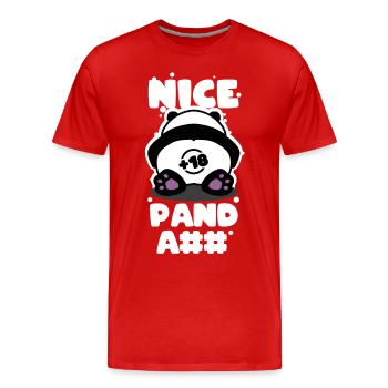 Dirty Panda - Men's Premium Organic T-Shirt - red - Front - Damien (186cm)
