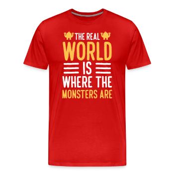 Cute Little Sister Brother - Men's Premium Organic T-Shirt - red - Front - Damien (186cm)