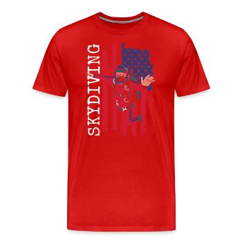 Paragliding Paragliding Hang Glider Jump - Men's Premium Organic T-Shirt - red - Front - Damien (186cm)