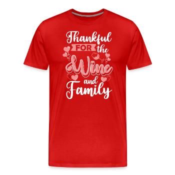 Réunion de famille Fête de réunion à la maison - T-shirt bio Premium Homme - rouge - Devant - Damien (186cm)