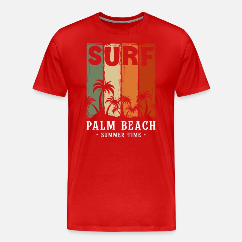 Urlaub Sonne Palme Brise - Männer Premium Bio T-Shirt - Rot