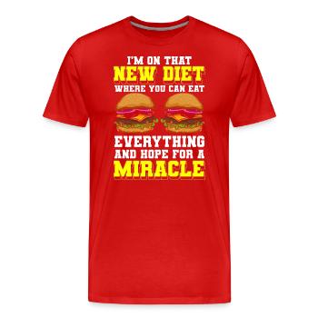 Buffet Menü Mahlzeit Köstlichkeiten - Männer Premium Bio T-Shirt - Rot - Vorne - Damien (186cm)