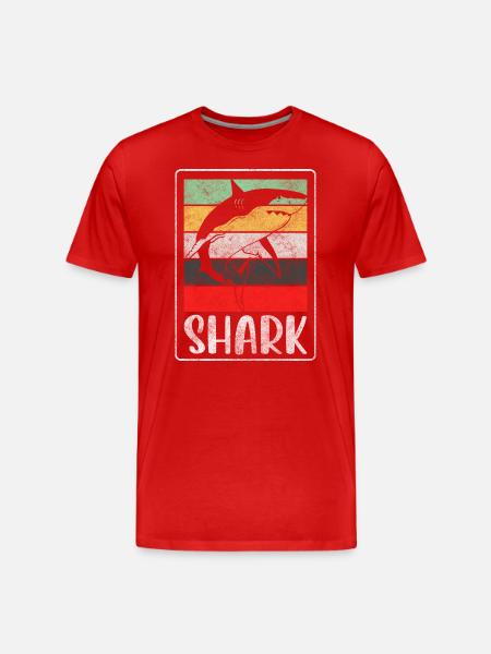 Sharks Underwater Angler Teeth - Men's Premium Organic T-Shirt - red