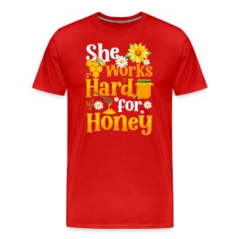 Honig Umweltschutz Züchter - Männer Premium Bio T-Shirt - Rot - Vorne - Damien (186cm)