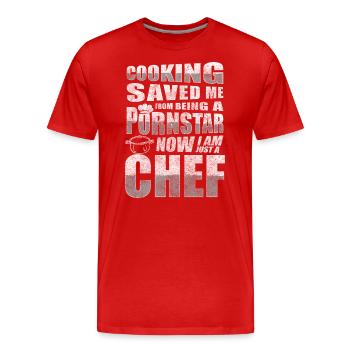 Cuisine Chef Restaurant Taste - Men's Premium Organic T-Shirt - red - Front - Damien (186cm)