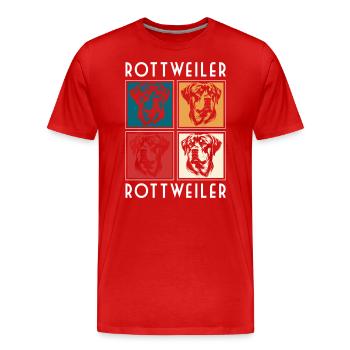 Rottweiler Gefahr Herrchen Hündin - Männer Premium Bio T-Shirt - Rot - Vorne - Damien (186cm)