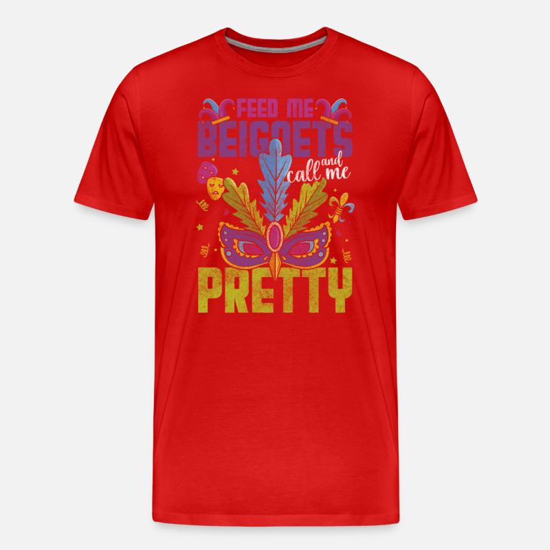 Parade Maske Bunt Perlen - Männer Premium Bio T-Shirt - Rot
