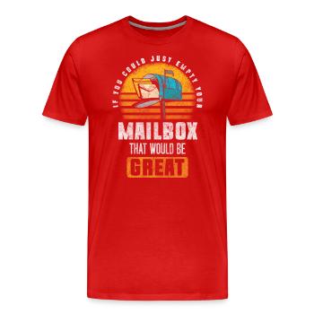 Post Parcel Courier Service - Men's Premium Organic T-Shirt - red - Front - Damien (186cm)