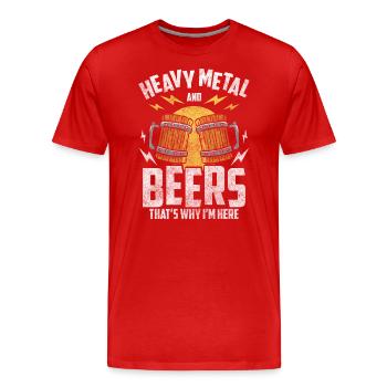 Metal Band - Men's Premium Organic T-Shirt - red - Front - Damien (186cm)