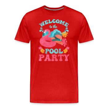 Pool Feiern Erholung Alkohol - Männer Premium Bio T-Shirt - Rot - Vorne - Damien (186cm)